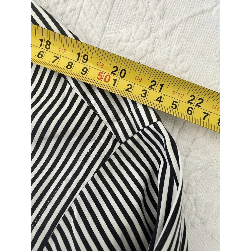 Vintage Ralph Lauren Classic Fit Shirt Mens 16.5 L Black White Stripe Red Pony